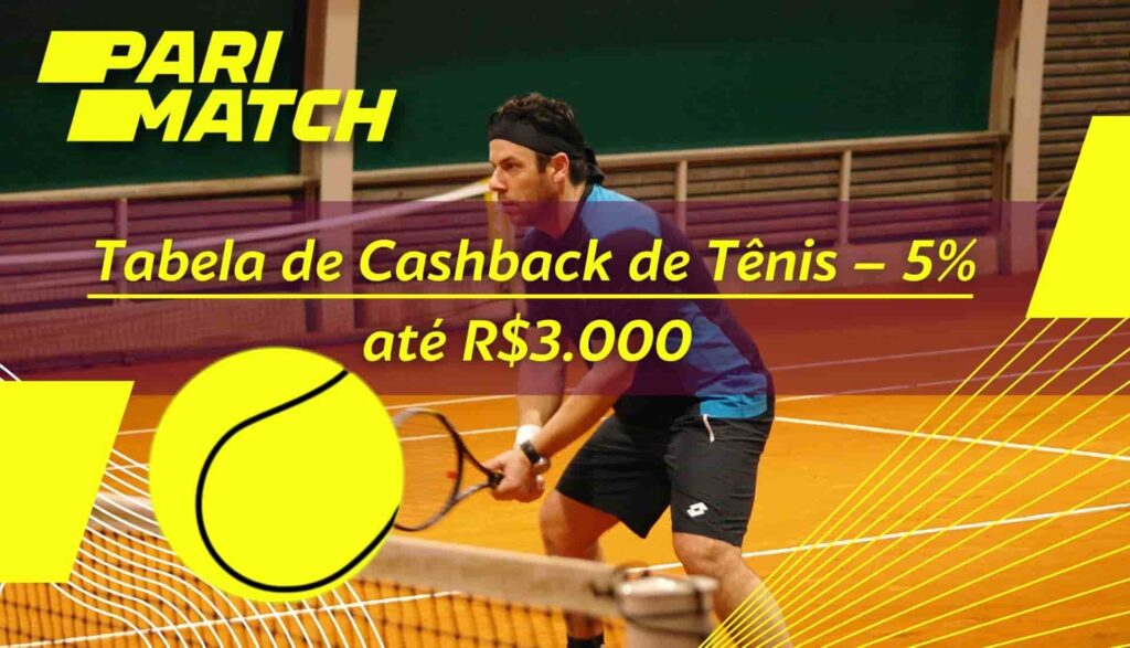 bônus de cashback apostando em tênis no site da Parimatch Brasil