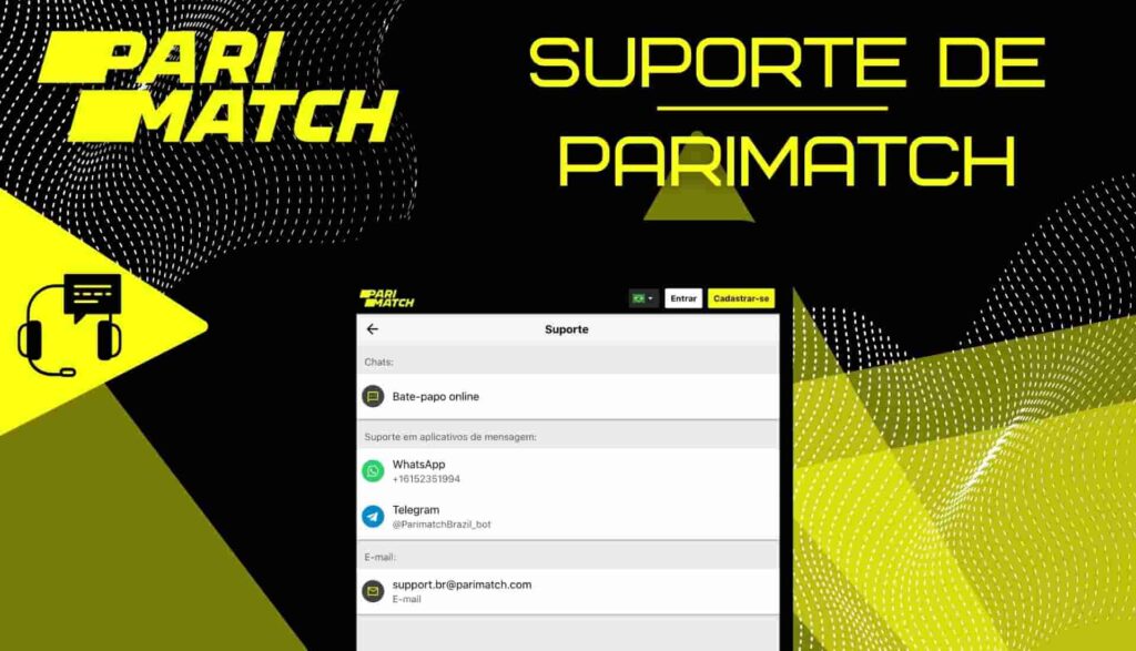 Visão geral do suporte no aplicativo Parimatch Brasil
